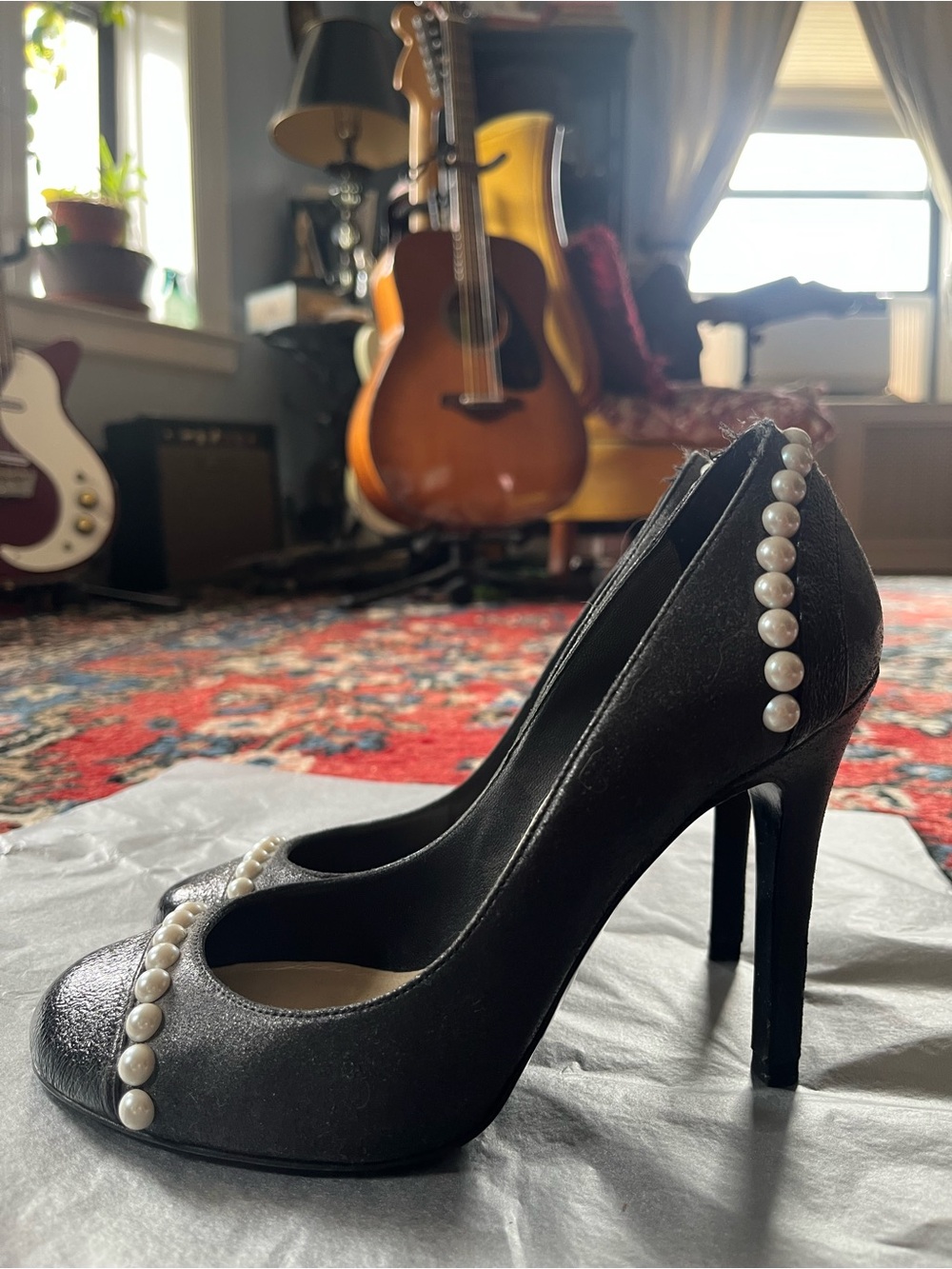 Chanel Pearl High Heel Pumps